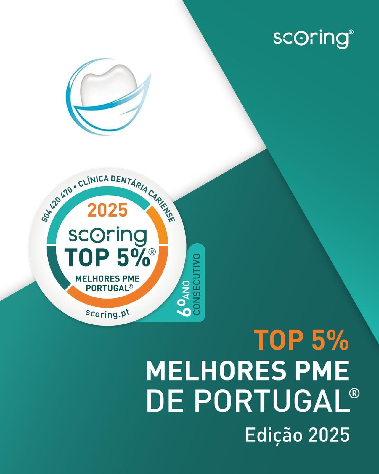 Certificado SCORING TOP 5% Melhores PME Portugal 2025